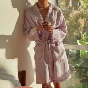 Brooklinen Lavender Cotton Robe with Belt